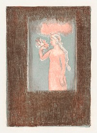 Young girl with flowers in front of a window (Jong meisje met bloemen voor een venster) (ca.1936-1942) print in high resolution by Maurice Denis. Original from The Rijksmuseum. Digitally enhanced by rawpixel.