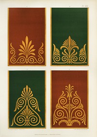 Antique Greek pattern. Digitally enhanced from our own original first edition of The Practical Decorator and Ornamentist (1892) by G.A Audsley and M.A. Audsley.