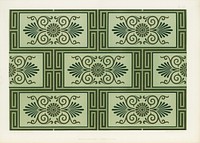 Greek brick pattern. Digitally enhanced from our own original first edition of The Practical Decorator and Ornamentist (1892) by G.A Audsley and M.A. Audsley.