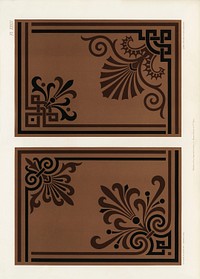 Neo-Grec pattern. Digitally enhanced from our own original first edition of The Practical Decorator and Ornamentist (1892) by G.A Audsley and M.A. Audsley.