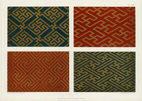 Vintage Japanese pattern. Digitally enhanced from our own original first edition of The Practical Decorator and Ornamentist (1892) by G.A Audsley and M.A. Audsley.