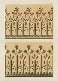Neo-Grec pattern. Digitally enhanced from our own original first edition of The Practical Decorator and Ornamentist (1892) by G.A Audsley and M.A. Audsley.