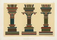 Gothic design elements. Digitally enhanced from our own original first edition of The Practical Decorator and Ornamentist (1892) by G.A Audsley and M.A. Audsley.
