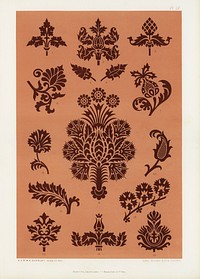 Medieval pattern. Digitally enhanced from our own original first edition of The Practical Decorator and Ornamentist (1892) by G.A Audsley and M.A. Audsley.