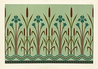 Floral pattern. Digitally enhanced from our own original first edition of The Practical Decorator and Ornamentist (1892) by G.A Audsley and M.A. Audsley.