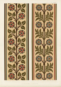 Floral pattern. Digitally enhanced from our own original first edition of The Practical Decorator and Ornamentist (1892) by G.A Audsley and M.A. Audsley.