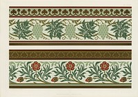 Vintage floral pattern. Digitally enhanced from our own original first edition of The Practical Decorator and Ornamentist (1892) by G.A Audsley and M.A. Audsley.