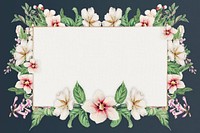 Vintage Japanese psd floral frame art print, remix from artworks by Megata Morikaga