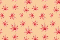 Japanese floral pattern psd background, remix from artworks by Megata Morikaga