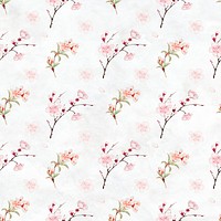 Plum blossom seamless pattern psd background, remix from artworks by Megata Morikaga