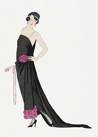 1920s women's fashion psd, remix from artworks by George Barbie