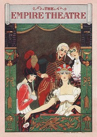The Empire Theatre (1928) fashion illustration in high resolution by <a href="https://www.rawpixel.com/search/George%20Barbier?sort=curated&amp;page=1">George Barbier</a>. Original from The Beinecke Rare Book &amp; Manuscript Library. Digitally enhanced by rawpixel.