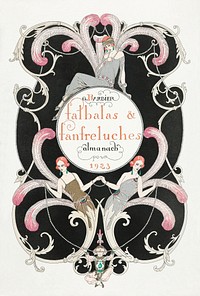 Falbalas et Fanfreluches (1923) fashion illustration in high resolution by <a href="https://www.rawpixel.com/search/George%20Barbier?sort=curated&amp;page=1">George Barbier</a>. Original from The Rijksmuseum. Digitally enhanced by rawpixel.