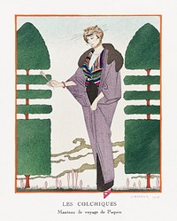 Les Colchiques (1914) fashion illustration in high resolution by George Barbier. Original from The Rijksmuseum. Digitally enhanced by rawpixel.