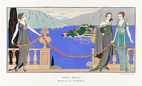 &quot;Isola Bella&quot; Robes du soir de Redfern (1914) fashion illustration in high resolution by <a href="https://www.rawpixel.com/search/George%20Barbier?sort=curated&amp;page=1">George Barbier</a>. Original from The Rijksmuseum. Digitally enhanced by rawpixel.