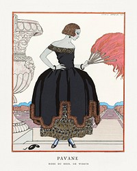 Pavane (1921) fashion illustration in high resolution by George Barbier. Original from The Rijksmuseum. Digitally enhanced by rawpixel.