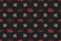 Chinese floral pattern psd black background, remix from artworks by Zhang Ruoai