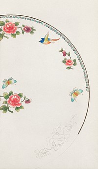 Design for a Plate (1880-1910) painting in high resolution by Noritake Factory. Original from The Smithsonian Institution. Digitally enhanced by rawpixel.