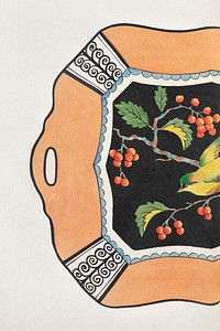 Design for a Platter (1880-1910) painting in high resolution by Noritake Factory. Original from The Smithsonian Institution. Digitally enhanced by rawpixel.