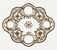 Vintage psd floral medallion motif, remixed from Noritake factory china porcelain tableware design