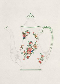 Design for a Teapot (1880-1910) painting in high resolution by Noritake Factory. Original from The Smithsonian Institution. Digitally enhanced by rawpixel.