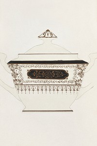 Design for a Sugar Bowl (1880-1910) painting in high resolution by Noritake Factory. Original from The Smithsonian Institution. Digitally enhanced by rawpixel.