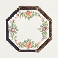 Design for an Octagonal Plate (1880-1910) painting in high resolution by Noritake Factory. Original from The Smithsonian Institution. Digitally enhanced by rawpixel.