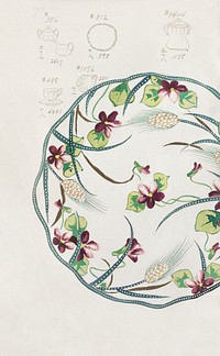 Design for a Plate (1880-1910) painting in high resolution by Noritake Factory. Original from The Smithsonian Institution. Digitally enhanced by rawpixel.