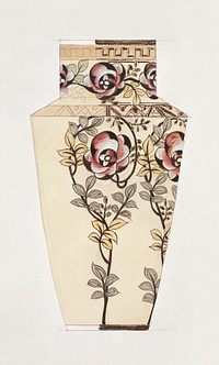 Design for a Vase (1880-1910) painting in high resolution by Noritake Factory. Original from The Smithsonian Institution. Digitally enhanced by rawpixel.