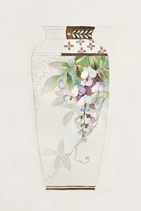 Design for a Vase (1880-1910) painting in high resolution by Noritake Factory. Original from The Smithsonian Institution. Digitally enhanced by rawpixel.