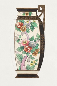 Design for a Jug (1880-1910) painting in high resolution by Noritake Factory. Original from The Smithsonian Institution. Digitally enhanced by rawpixel.