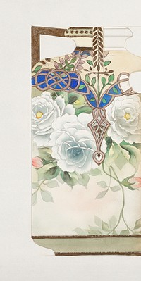 Design for a Jug (1880-1910) painting in high resolution by Noritake Factory. Original from The Smithsonian Institution. Digitally enhanced by rawpixel.