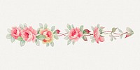 Vintage psd rose ornament, remixed from Noritake factory china porcelain tableware design