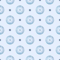 Vintage floral mandala psd pattern background in blue, remixed from Noritake factory china porcelain tableware design