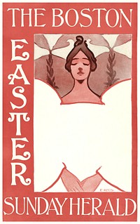 The Boston Easter Sunday Herald (1890&ndash;1900) vintage poster of a woman in high resolution by Ethel Reed. Original from Library of Congress. Digitally enhanced by rawpixel.