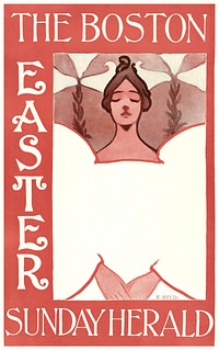 The Boston Easter Sunday Herald (1890–1900) vintage poster of a woman in high resolution by Ethel Reed. Original from Library of Congress. Digitally enhanced by rawpixel.