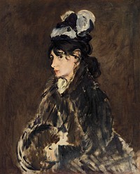 Berthe Morisot (c. 1869–73) painting in high resolution by édouard Manet. Original from The Cleveland Museum of Art. Digitally enhanced by rawpixel.