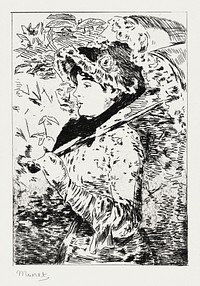 Jeanne: Spring (1882) print in high resolution by édouard Manet. Original from The Cleveland Museum of Art. Digitally enhanced by rawpixel.