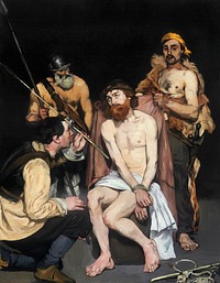 Jesus Mocked by the Soldiers (1865) painting in high resolution by &Eacute;douard Manet. Original from The Art Institute of Chicago. Digitally enhanced by rawpixel.