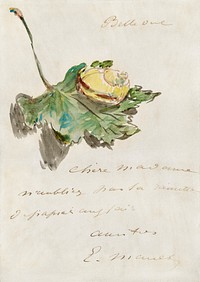 Letter Decorated with a Snail on a Leaf (1880) painting in high resolution by édouard Manet. Original from The Getty. Digitally enhanced by rawpixel.