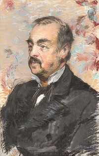 Portrait of Julien de la Rochenoire (1882) painting in high resolution by Edouard Manet. Original from The Getty. Digitally enhanced by rawpixel.