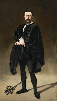 The Tragic Actor (Rouvière as Hamlet) (1866) painting in high resolution by Edouard Manet. Original from National Gallery of Art. Digitally enhanced by rawpixel.