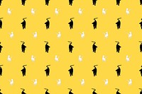 Pattern with black cat background, remixed from artworks by &Eacute;douard Manet