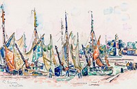 La Rochelle (ca. 1911) painting in high resolution by <a href="https://www.rawpixel.com/search/Paul%20Signac?sort=curated&amp;page=1&amp;topic_group=_my_topics">Paul Signac</a>. Original from Barnes Foundation. Digitally enhanced by rawpixel.