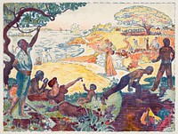 Harmonious Times (ca. 1895–1896) print in high resolution by Paul Signac. Original from The Cleveland Museum of Art. Digitally enhanced by rawpixel.