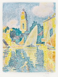The Port, Saint&ndash;Tropez (ca. 1897&ndash;198) print in high resolution by <a href="https://www.rawpixel.com/search/Paul%20Signac?sort=curated&amp;page=1&amp;topic_group=_my_topics">Paul Signac</a>. Original from The Cleveland Museum of Art. Digitally enhanced by rawpixel.