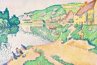 The Andelys (1895) painting in high resolution by Paul Signac. Original from The Art Institute of Chicago. Digitally enhanced by rawpixel.