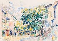 Antibes (ca. 1918) painting in high resolution by <a href="https://www.rawpixel.com/search/Paul%20Signac?sort=curated&amp;page=1&amp;topic_group=_my_topics">Paul Signac</a>. Original from Barnes Foundation. Digitally enhanced by rawpixel.