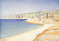 The Jetty at Cassis, Opus 198 (1889) painting in high resolution by <a href="https://www.rawpixel.com/search/Paul%20Signac?sort=curated&amp;page=1&amp;topic_group=_my_topics">Paul Signac</a>. Original from The MET Museum. Digitally enhanced by rawpixel.