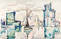 Entrance to the Harbor of La Rochelle (ca. 1920&ndash;128) painting in high resolution by <a href="https://www.rawpixel.com/search/Paul%20Signac?sort=curated&amp;page=1&amp;topic_group=_my_topics">Paul Signac</a>.Original from The MET Museum. Digitally enhanced by rawpixel.